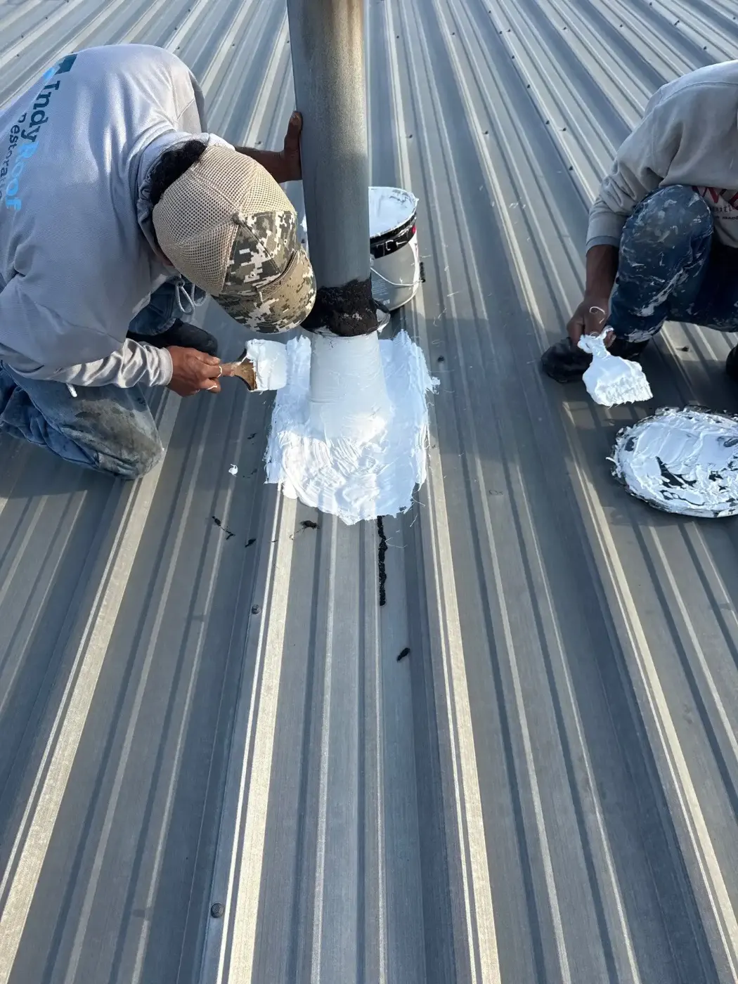 Flashing and seam work in Lewisville